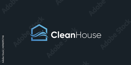 Minimalist home real estate with clean logo design vector