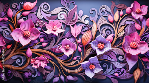 abstract painting illustration for Valentines Day wallpaper with flowers