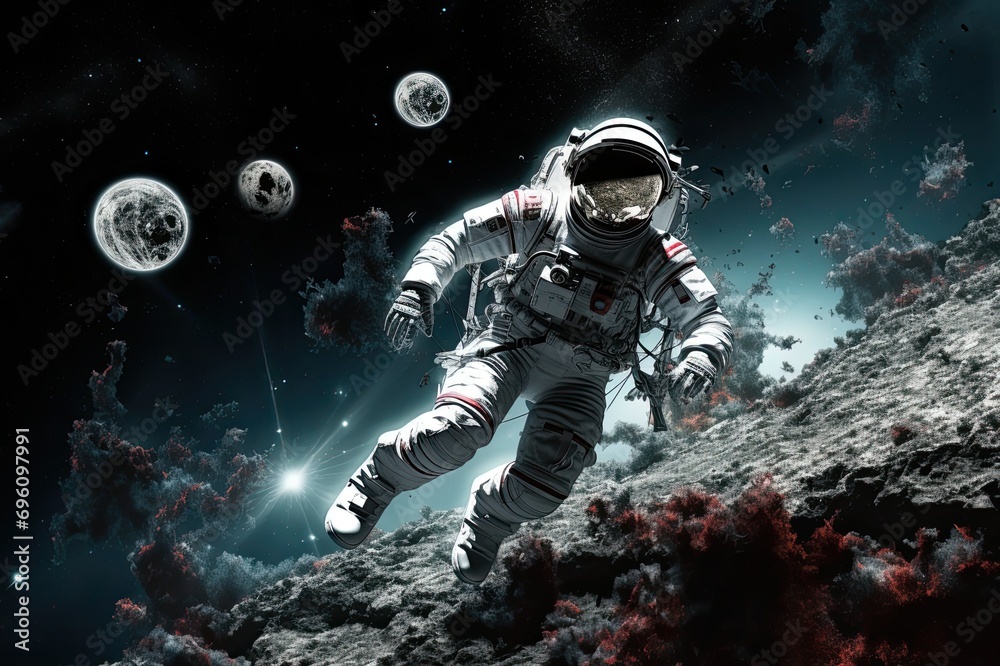 Fototapeta premium Space man dred ivy in space aboard