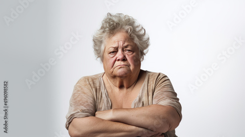 Elderly angry woman photo