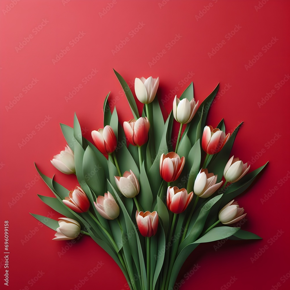 Obraz premium bouquet of red tulips