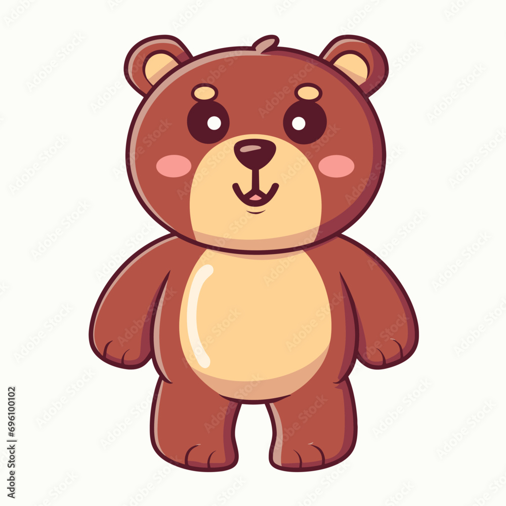Cute bear teddy head kawaii character icon Cute bear teddy head kawaii character icon