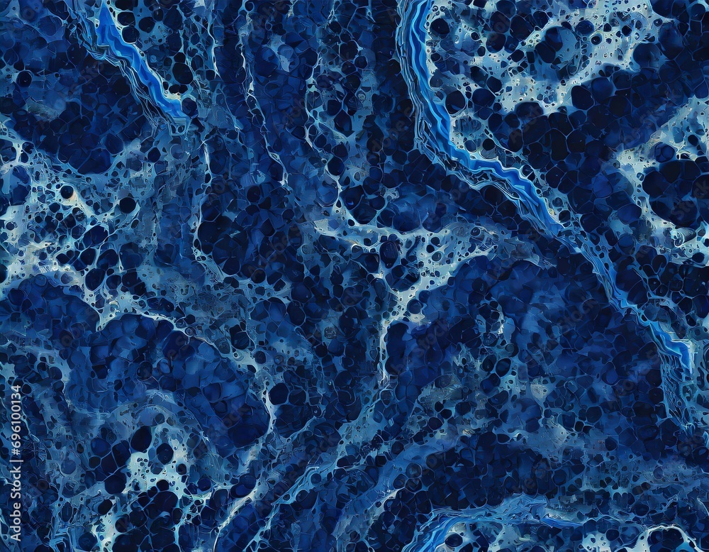 Deep blue marble stone texture background. Blue granite. Abstract