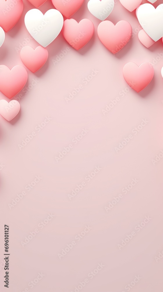 A gentle plain background features hearts along the top edge.