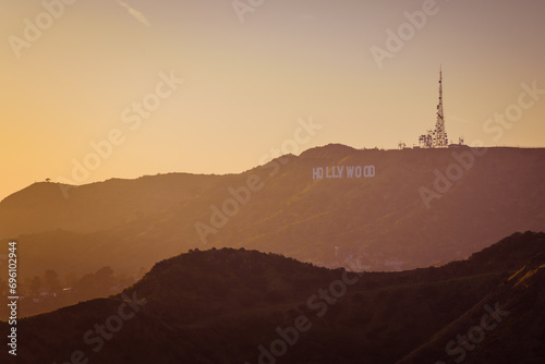 Hollywood sign during sunset