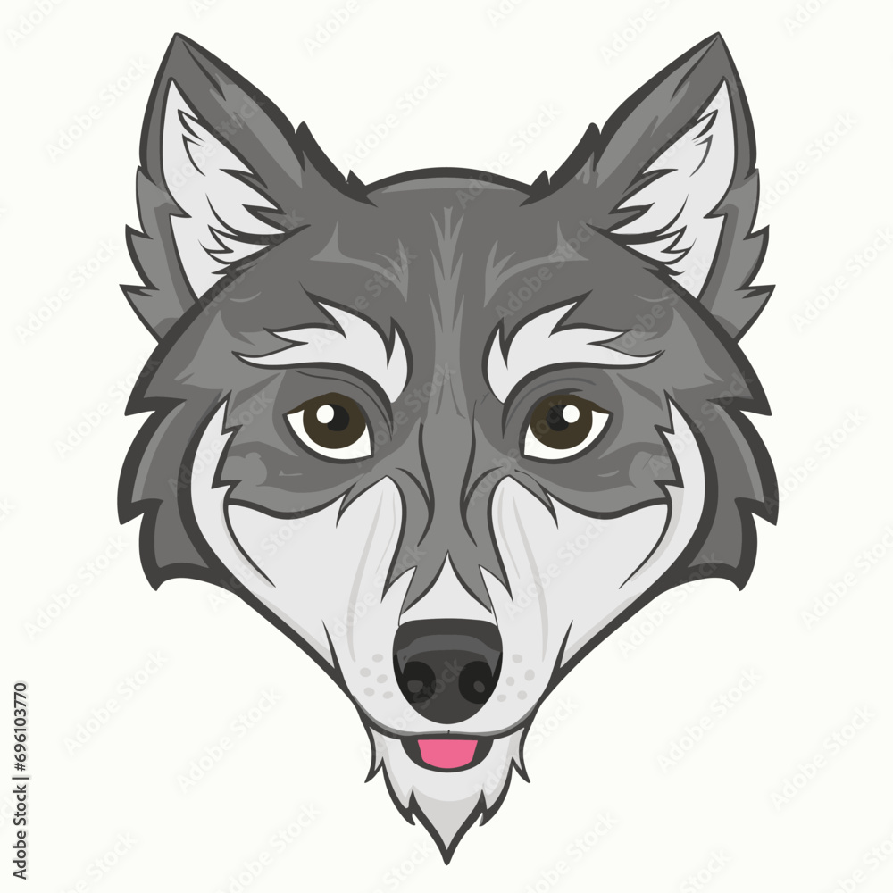 Wolf face front view icon