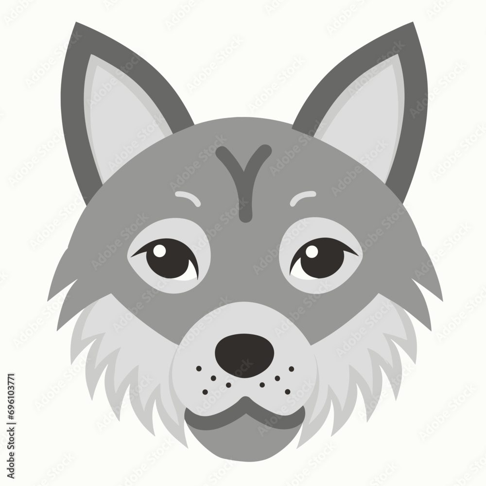 Wolf face front view icon