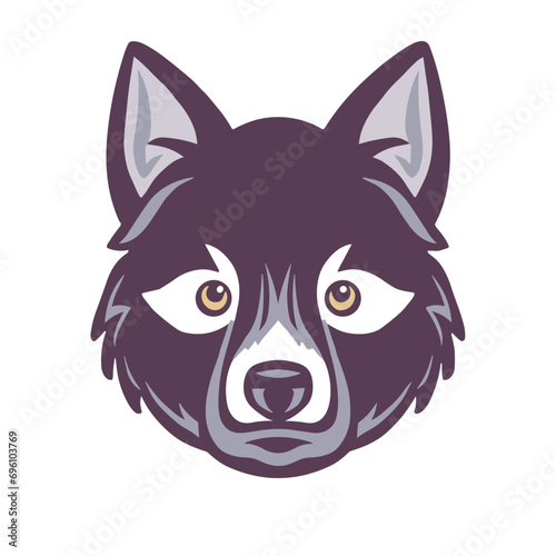 Wolf face front view icon