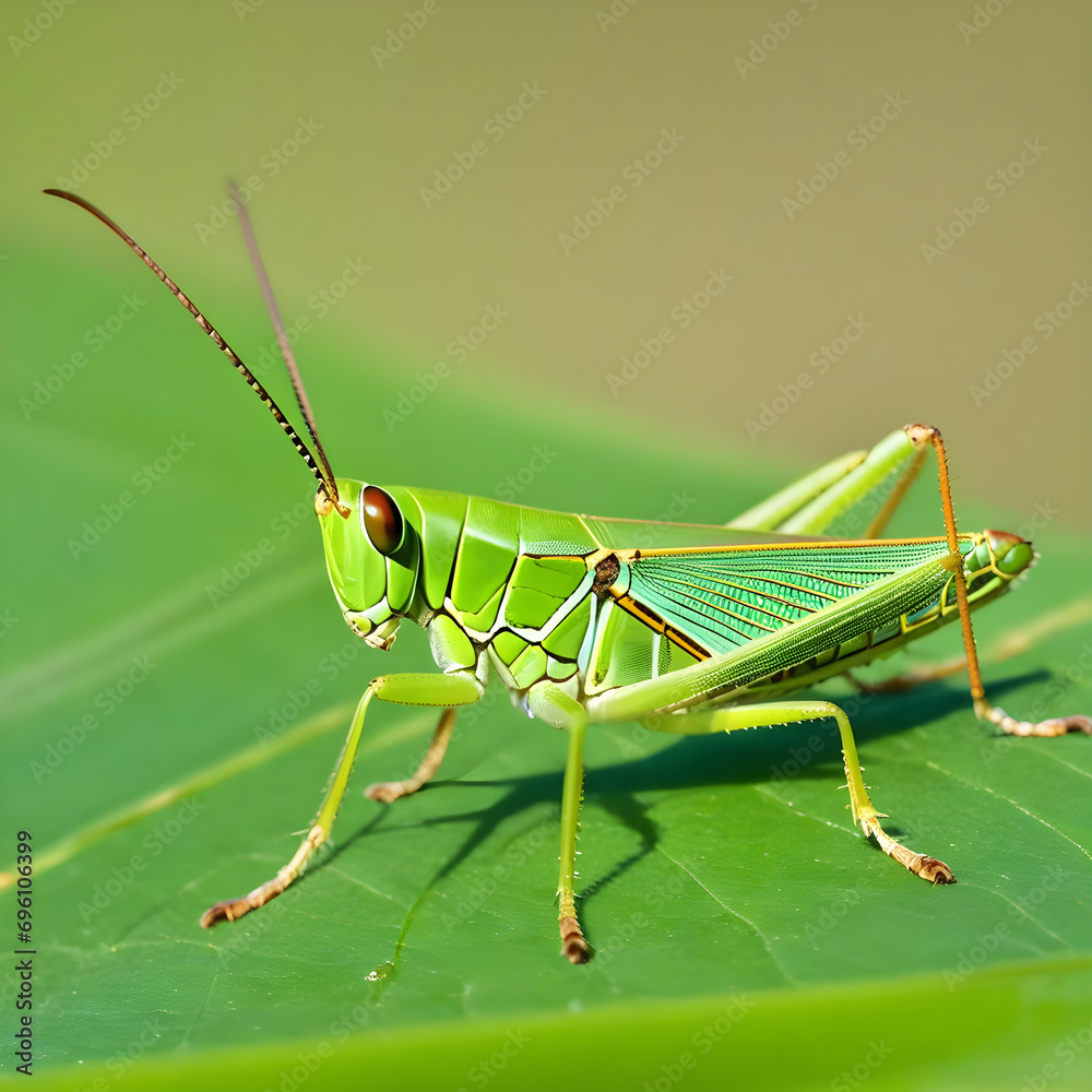 Macro photograph of green grasshopper Macro photograph of green grasshopper