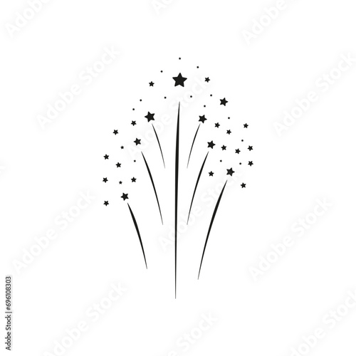 Black Firework Explosion icon. Vector graphics