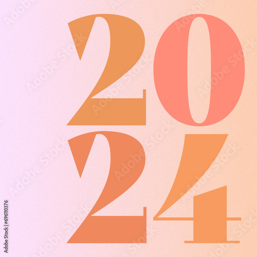 Bonne année 2024 colorful illustration new year eve French happy new year félicitations