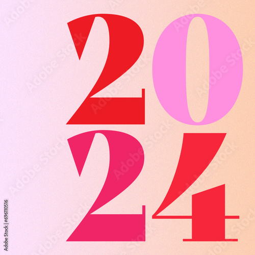 Bonne année 2024 colorful illustration new year eve French happy new year félicitations