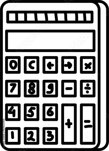 Calculator Finance Money Drawing Doodle Vector Illustration