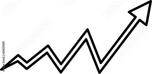 Arrow Upward Finance Money Drawing Doodle Vector Illustration