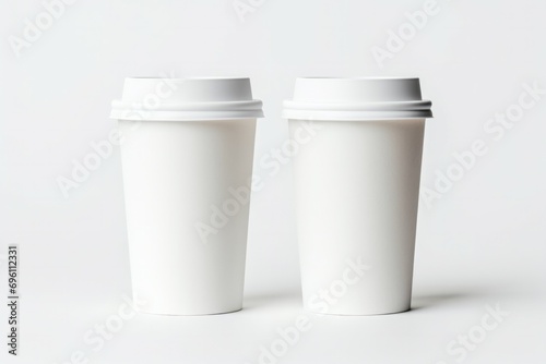 Wallpaper Mural Paper cups with caps isolated on gray background,  Torontodigital.ca