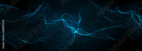 Network points and connection lines. Technology background. Science background. 3D rendering.