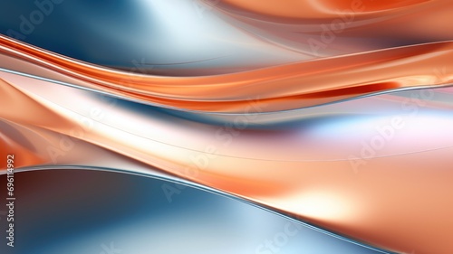 Abstract waves of blue and orange in a silky texture