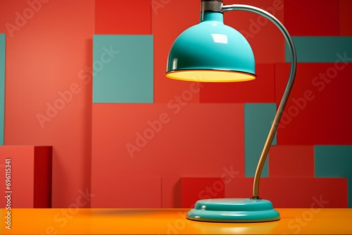 Stylish desk lamp colorfull background