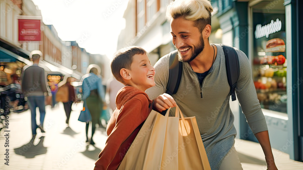 Arab brothers stroll, share joy.