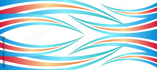 abstract blue curves vinyl sticker for car wrap livery background