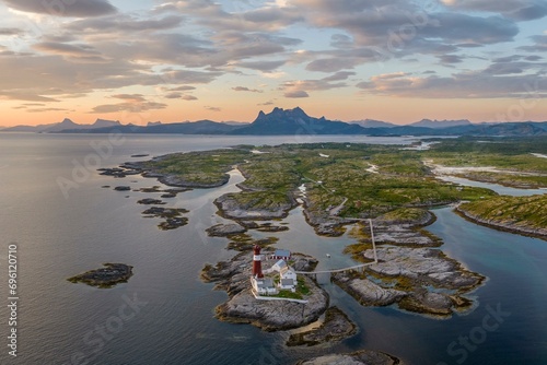 Tranoy Fyr Lighthouse, Tranoy Fyr, Hamaroy, Ofoten, Vestfjord, Nordland, Norway, Europe photo