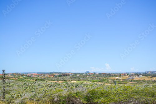 A View of Hooiberg Peak from West point of Aruba.  photo