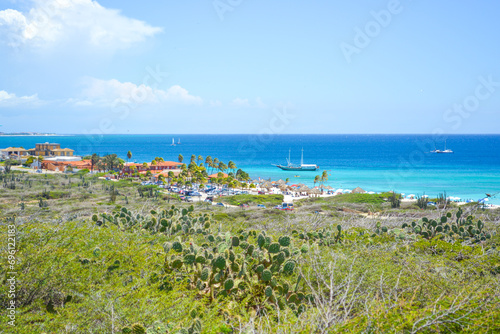A beautiful view on one happy island Aruba, Caribbean holiday vibes. 