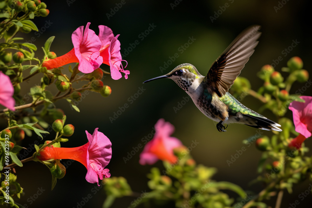 Fototapeta premium hummingbird feeding on flower
