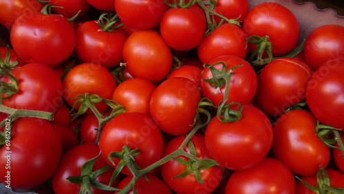 These tomatos have been photographed at a food market in Catania, Sicily, Italy photo