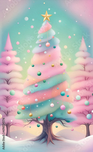 Christmas Tree Pattern. Christmas Tree For Cards.