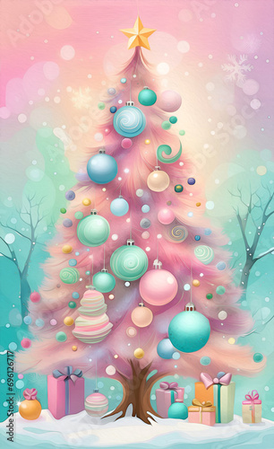 Christmas Tree Picture. Christmas Tree For Cards.