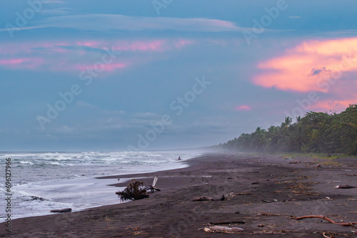 Sunset in the beach of Tortuguero National Park (Costa Rica)