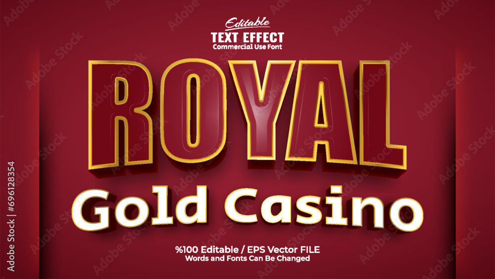 Editable Royal Gold Casino Text Effect