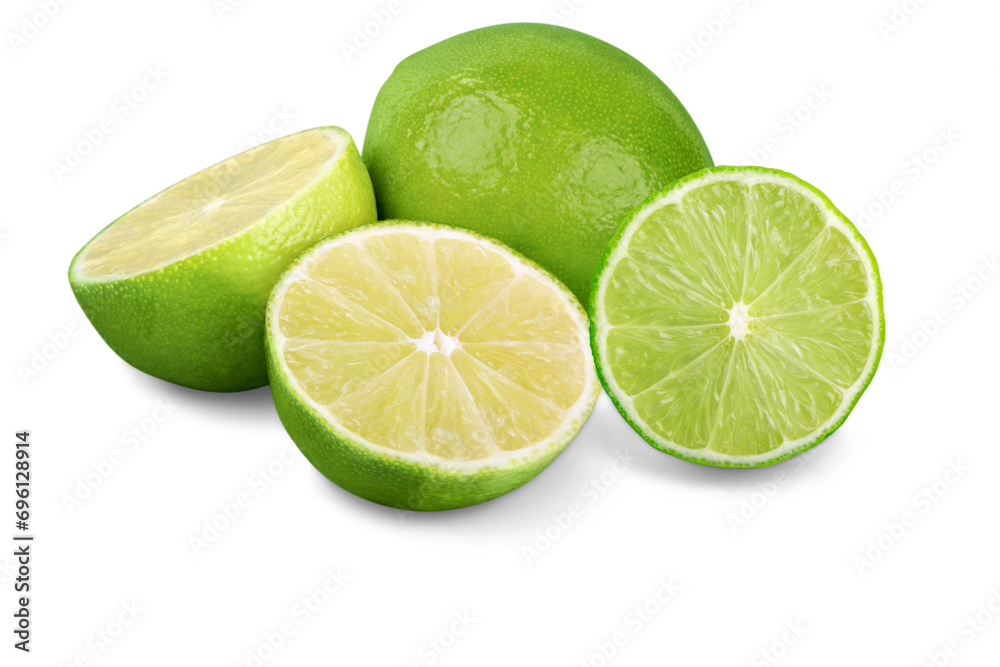 fresh lime slices,Delicious lime closeup cutout photo