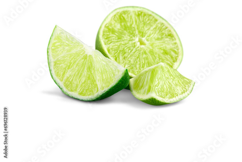 Citrus lime fruit isolated on white background cutou