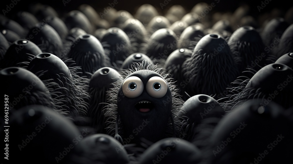 Obraz premium Animated character 3D image of jump monster hot