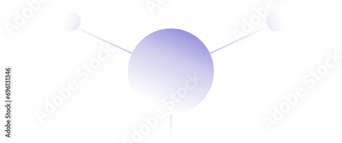 3d look alike huge molecule nuclei with light blue gradient and lines, science minimal vector illustration photo