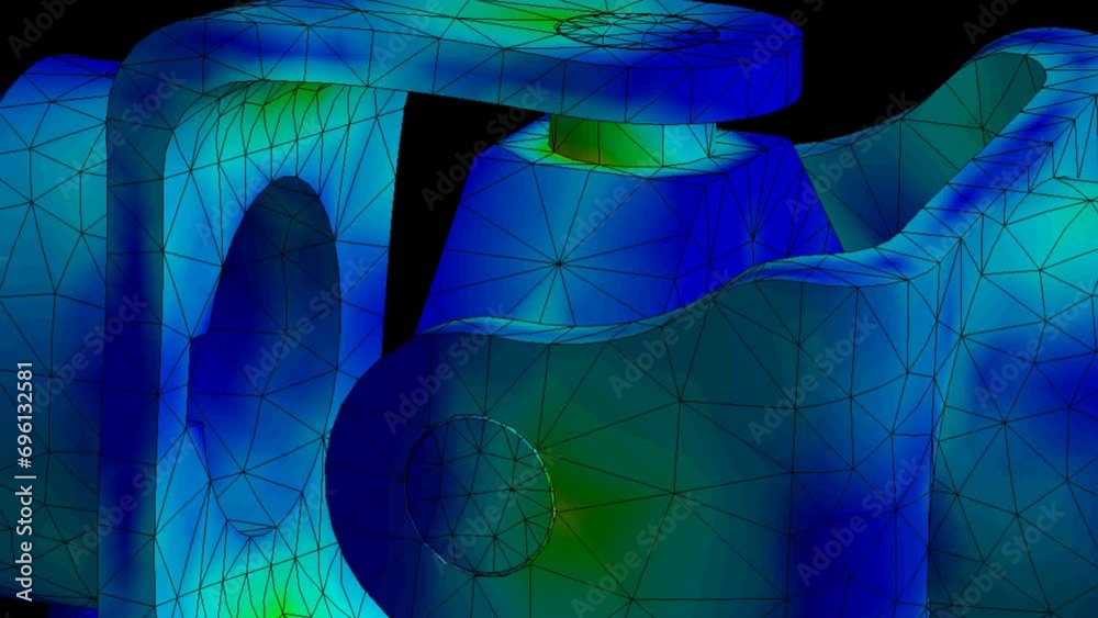 Mechanic simulation engineering - Displacement and stress finite element analysis