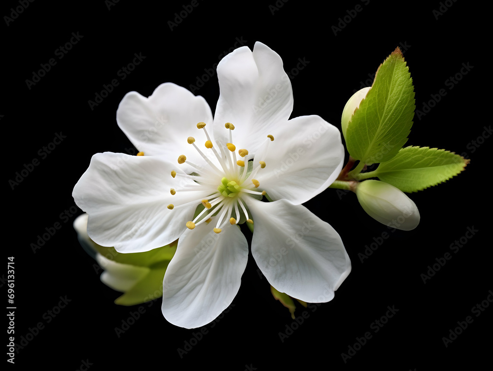Obraz premium Apple flower in studio background, single apple flower, Beautiful flower, ai generated image