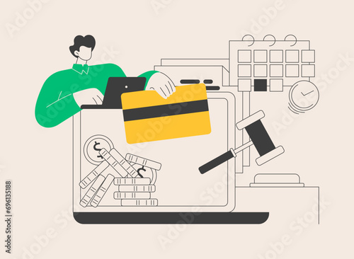 Pay penalties abstract concept vector illustration.