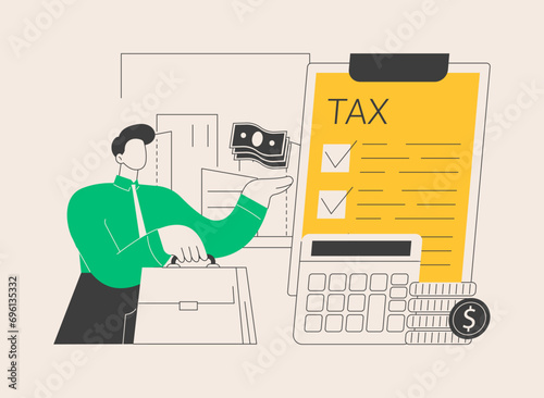 Corporate tax abstract concept vector illustration.