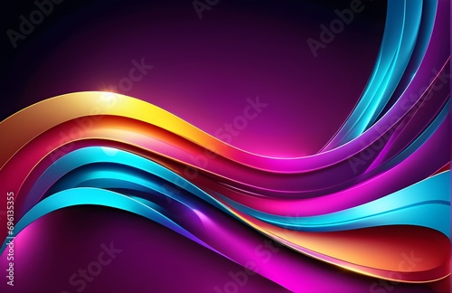 Wallpaper abstract background with multicolored wavy lines  3d rendering