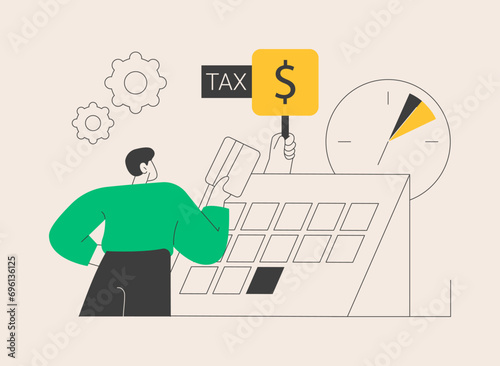 Tax payment deadline abstract concept vector illustration.