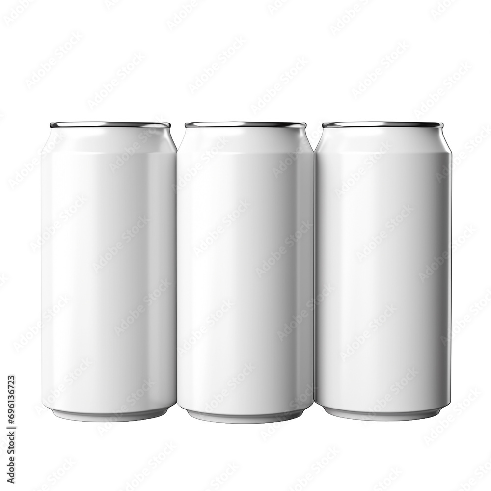 Empty white cans for wine beer and soft drinks isolated on transparent background Empty white cans for wine beer and soft drinks isolated on transparent background