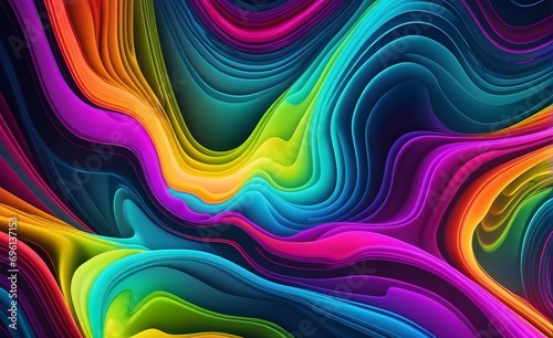 Wallpaper abstract background with multicolored wavy smoke  3d rendering.