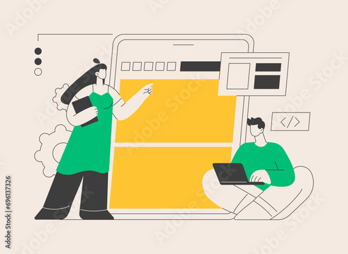Microsite development abstract concept vector illustration.