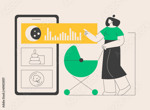 Kids routine app abstract concept vector illustration.