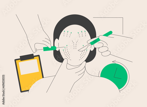 Face lifting abstract concept vector illustration.