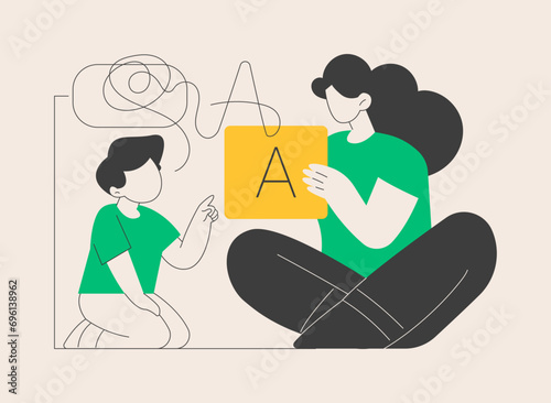 Speech therapy abstract concept vector illustration.