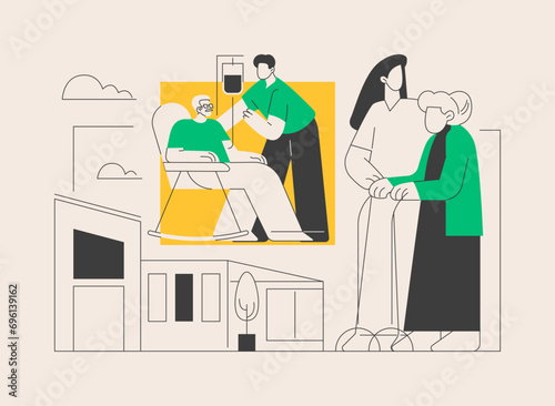 Nursing home abstract concept vector illustration.